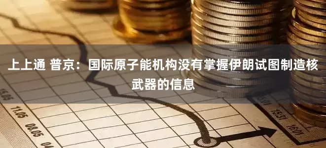 上上通 普京：国际原子能机构没有掌握伊朗试图制造核武器的信息